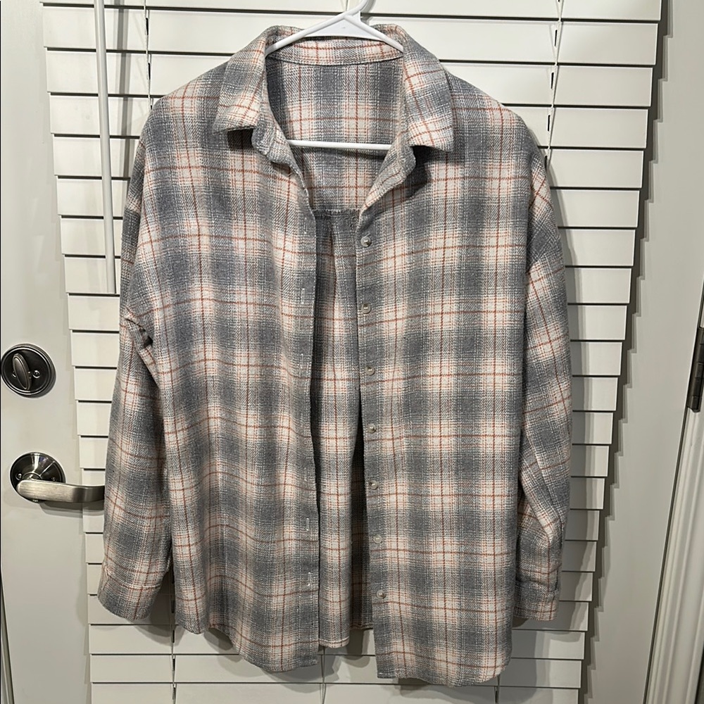 Plaid Button-Up Shirt
